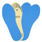 WLLHYF 2 Pairs Kids Memory Foam Shoe Insoles Comfort Soft Self-Cutting Insert Arch Support Shock Absorption Cushioning Feet Relief Shoe Sole Children Replacement Blue, Trim to Fit