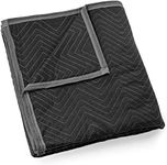 Sure-Max Moving & Packing Blanket - Heavy Duty Pro - 80" x 72" (90 lb/dz weight) - Professional Quilted Shipping Furniture Pads Black