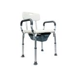 Rehamo Shocom WBA Aluminium Frame Height Adjustable Bath Chair & Commode Chair with Removable Bin, Waterproof Backrest & Seat for Men/Women/Old Age People/Senior Citizens/Patients | 1 Year Warranty