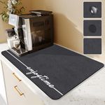 Santentre Dish Drying Mats for Kitchen Counter 23.6"x15.7", Super Absorbent Diatomite Drying Mat, Non Slip Rubber Backed Coffee Bar Mat, Hide Stain Dish Mat Coffee Mat for Dish Rack Coffee Maker