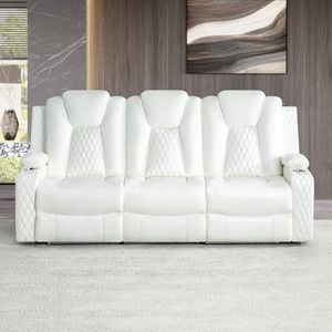 Naomi Home Chicago Chair & Sofa Set White/Air Leather/Sofa and Chair