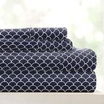 Hotel Collection Ieh-4 Piece-Scl-Q-NA Home Collection Scallop 4 Sheet Set, Queen, Navy