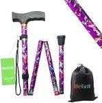 BeGrit Walking Sticks for Women Folding Walking Sticks Adjustable Walking Stick Collapsible Lightweight Flexible Stick Comfortable Grip for Ladies Men