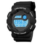 Carlington Resin Unisex Digital Watch For Young Boys And Girls - Ct 9121 Black, Dial_Grey, Band_Brown