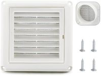 Cenipar 4" Louvered Vent Cover Dryer Exhaust Air Vent Cover with 4 Screws Stops Birds Nesting Outside Easy Installation (White)