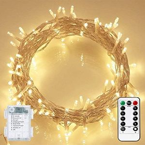 Battery Operated String Lights, 33FT Fairy Lights Battery Powered, 100 LED Twinkle Lights Outdoor Waterproof with Timer, 8 Light Modes Christmas Lights for Bedroom Garden Backyard Patio Gazebo Decor