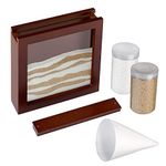 Lillian Rose Espresso Finished Unity Sand Ceremony Set with 2 Containers of Colored Sand, Brown, 1.75"