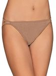 Vanity Fair Women's Illumination String Bikini Panties, Silky Stretch & Satin Trim, Totally Tan, 6