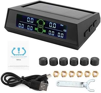Détecteur de Pression des Pneus, Système de Surveillance de la Pression des Pneus Détecteur TPMS à énergie Solaire avec Capteur Externe LCD 6 pour Camping-car