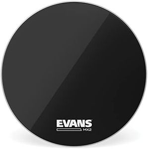 Evans MX2 Black Marching Bass Drum Head, 22 Inch