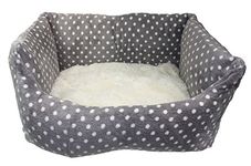 Rosewood Grey & Cream Snuggle Plush Dog Bed, 52 x 45cm