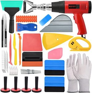 NEWISHTOOL Vinyl Wrap Tool Kit with Heat Gun, Car Wrap Kit, Felt Squeegee, Tucking Squeegee, Gloves, Magnets Holder, Window Tint Tools for Car Film Installation