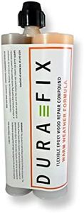 Dura-Fix Flexible Wood Repair Epoxy Filler. Warm Weather Formula. Resealable. 450ml Dual Tube
