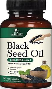 Black Seed Oil Capsules, Max Potency Cold-Pressed 1000mg - Premium Nigella Sativa Black Cumin, Amazing Antioxidant Highest Thymoquinone, Non-GMO Supplement Pills by Natures Nutrition - 60 Capsules