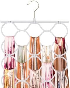 BigOtters 18 Loop Scarf Hanger Holder Organizer Space Saver Organizer Multiple Purpose for Closet Tie,Belt,Scarves,Shawl,Socks-White