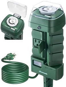 DEWENWILS Outdoor Mechanical Power Stake Timer, Waterproof, 6 Grounded Outlets(3 180°Rotatable), 6ft Cord, Yard Stake for Lights, Outdoor Timer for Lights, Yard, Garden, 1625W/13A, UL Listed