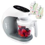 Baby Food Maker, Food Processor Blender Grinder Steamer | Cooks & Blends Healthy,Homemade Food in Minutes | Self Cleans | Touch Screen Control | 6 Reusable Pouches