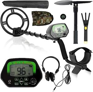 GiantexUK Metal Detector, Adjustable High Accuracy Detector Kit with 25CM Waterproof Search Coil, LCD Monitor, Pinpoint, Disc, Notch & All Metal Modes, Lightweight Treasure Seeker for Kids Adults