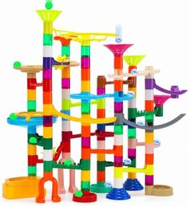 EagleStone 150PCS Glow Marble Run Kit Marble Maze Construction Toy Set