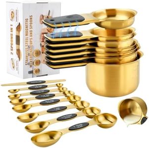 Ununpentium Stainless Steel Magnetic Measuring Cups and Spoons Set of 15