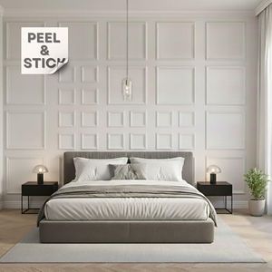 TUALCA Peel and Stick Wall Molding Kit | Pre-Cut Paintable Wainscoting Panels | 16 Frames 19.68” + 16 Frames 7.87” (Totally 32 pcs) | Easy Install Decorative Wall Trim for Bedroom, Living Room