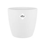 elho Brussels Round 30 - Flower Pot for Indoor - 100% Recycled Plastic - Ø 29.5 x H 27.1 cm - White/White