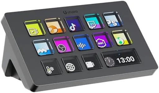 ULANZI D200 U-Studio Macro Keyboard, 14 LCD Keys, 13 Customizable Macro Keys to Control Apps and Software, Trigger Actions in OBS, Twitch, YouTube and More, for Mac/PC