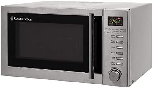 Russell Hobbs RHM2031 20 L 800 W Stainless Steel Digital Grill Microwave with 5 Power Levels, 1000 W Grill Power, Automatic Defrost, 8 Auto Cook Menus, Clock, Timer, Easy Clean