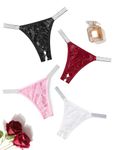 Avidlove Women Sexy Panties with Shine Strap Lace G-String Thongs Low Rise Underwear