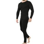 NELIS HOME Thermal Underwear Mens - Breathable and Fleece Heated Clothing, with Quick-Dry, Long Sleeve and long johns for any Outdoor Works during Cold Winter days (Black, L)