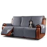 TAOCOCO Recliner Couch Covers,3 Seater Recliner Covers,Waterproof Recliner Covers,Non Slip Recliner Sofa Covers,Reclining Chair Covers for Pets,Recliner Protector with Pockets(Dark Grey)