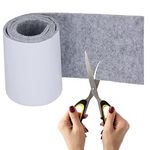 Joyoldelf Felt Furniture Pads with Strong Adhesive, DIY Self Heavy Duty Felt Strip Roll & Wood Floor Protector, Suitable for Table, Sofa, Plant Pots and Dishes, 39.37’’x 3.93’’ (Light Gray)