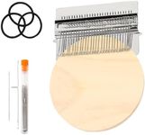Patchmaker 2.0 Kit, Darning Looms Quickly Mini Mending Convenient Darning-Loom for Mending Jeans Socks Clothes Looms Machine Makes Beautiful Stitching DIY Weaving Arts (28 Hooks)