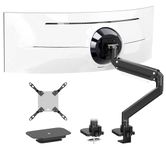 PUTORSEN 17-57 Inch Ultrawide Monitor Arm and TV Desk Mount,up to 27kg, Premium Aluminum Single Monitor Arm Desk Mount with Gas Spring, Steel Reinforcement Plate, VESA 75x75 to 200x200