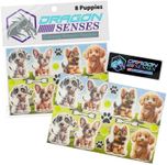 Dragon Grips Puppy Calm Strips for Anxiety Sensory Stickers, 17 Pcs Cute Puppies Sensory Strips Textured Stickers with Enhance Sensory Soothing & Calming Effect, Made in The USA, 2 Pk