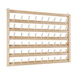 Colcolo Pine Wall Mounted 54 Thread Holder Stand Shelf Organizer Embroidery Sewing Jewelry Storage Holder Quilting Knitting Hair-braiding Accessories Decor