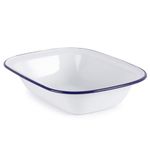 Enamel Pie Dish | White Enamel Roasting Tin| Dishwasher Safe Pie Dish Pudding Baking Steak | Enamel Plate Tray for Oven & Stove (L 30 x W 22.5 x D 6.5 cm)