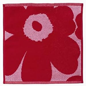 MARIMEKKO Unikko Terry Cotton Washcloth (Red) – Floral Patterned Washcloths – 12 in x 12 in