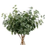 HNVNER 6 Bunches Eucalyptus Artificial Flowers, Artificial Eucalyptus Stems Leaves Branches Faux Silk Artificial Plants Green Foliage Greenery for Flower Arrangement Home Wedding Party Decoration