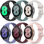 Higgs 6 Pack Straps Compatible with Samsung Galaxy Watch 6/Watch5/4 40mm 44mm for Women, Samsung Galaxy Watch 5 Pro 45mm/Galaxy Active 2/Galaxy Watch 3, 20mm Soft Silicone Replacement Sport Strap