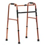 KosmoCare Premium Imported Light weight Aluminum Height adjustable Folding Walker (Bronze - Reciprocal)