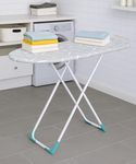 FLIPZON Wooden Turbo Ironing Board/Table with Iron Holder, Foldable & Adjustable (122 x 47cm) (Grey)