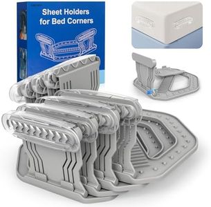 AMOVO Bed Sheet Holders for Corners Keep Sheets in Place Firmly - Foldable Fitted Sheet Holders Heavy Duty Sheet Locks Mattress Sheet Fasteners, Set of 4 Lock Sheet Clips (Grey)