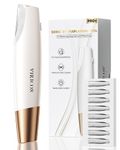 Sonic Dermaplaning Tool for Face - Smooth Skin, Rechargeable Dermaplane Razor for Women Face, Non-Irritating Facial Hair Remove & Exfoliating, 8 Refill Blades Included, Gifts for Women - White