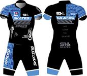 Skinsuit for Cycling and Speed Skating Full Sublimation Blue Colour (34)