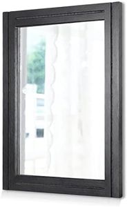 AAZZKANG Black Wall Mirror Rectangle Mirror with Wooden Frame Decorative Wall Mirror for Bedroom Living Room Bathroom 40x30cm, 40 x 30 cm (H-02)
