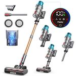 Cordless Vacuum Cleaner 550W/45Kpa, Stick Vacuum Cleaners 60 Mins Max Runtime with Charging Wall, Self-Standing Vacuum Cleaner with Touch Display, 6-in-1Handheld Vacuum for Carpet/Hard Floor/Pet Hair