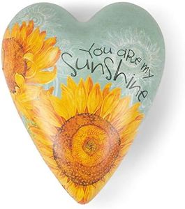 DEMDACO My Sunshine Sunflower Yellow 4 x 3 Resin Stone Art Heart Keeper Figurine