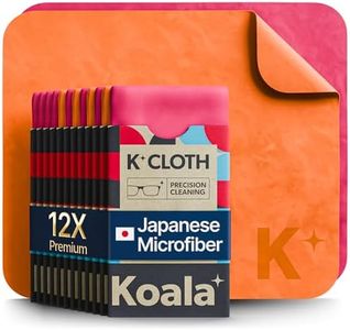Koala Lens Cleaning Cloth | Japanese Microfiber | Glasses Cleaning Cloths | Eyeglass Lens Cleaner | Eyeglasses, Camera Lens, VR/AR Headset, and Screen Cleaning | Pink & Orange (Pack of 12)