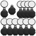 Treela 12 Pcs 10x Pocket Magnifying Glass for Kids Senior, Folding Mini Magnifying Glasses Small Magnifier with Rotating Protective Cover, Handheld Magnifying Glass for Reading, Jewelry, Hobby